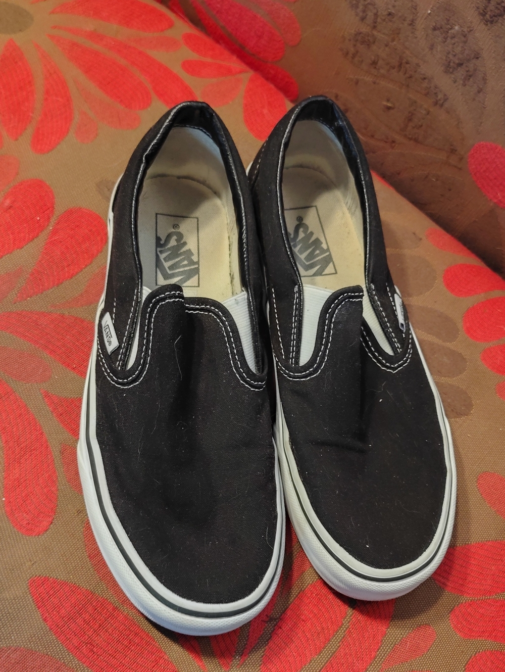 Vans Black & White Slip-On Canvas Sneakers